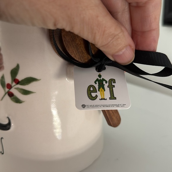 Rae Dunn Elf Snacks Canister with Wooden Spoon NWT - Picture 7 of 7